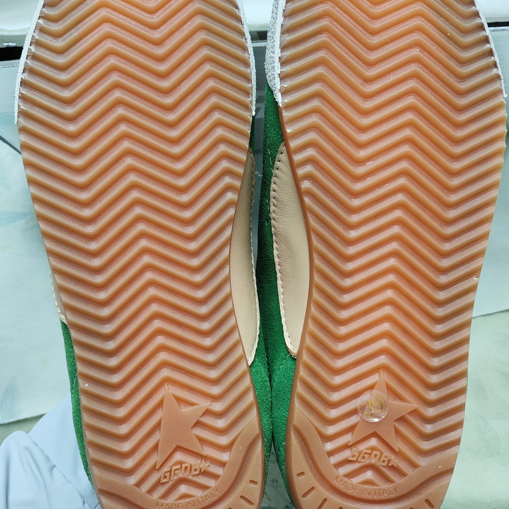 Golden Goose Green Suede Sneakers with White Star & Tan Accents - Picture 7 of 7